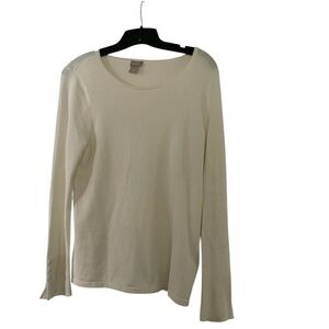 CHICOS white long sleeve button sleeve top  size 1 (med)
